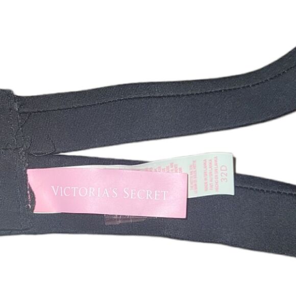 Victoria's Secret The Banded Hottie Halter Bikini Top Swimsuit Top 32D Black - Picture 9 of 10